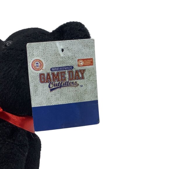 NCAA The Ohio State Buckeyes Black Plush Stuffed Animal Bear Red Bow 9” NEW - Picture 3 of 6